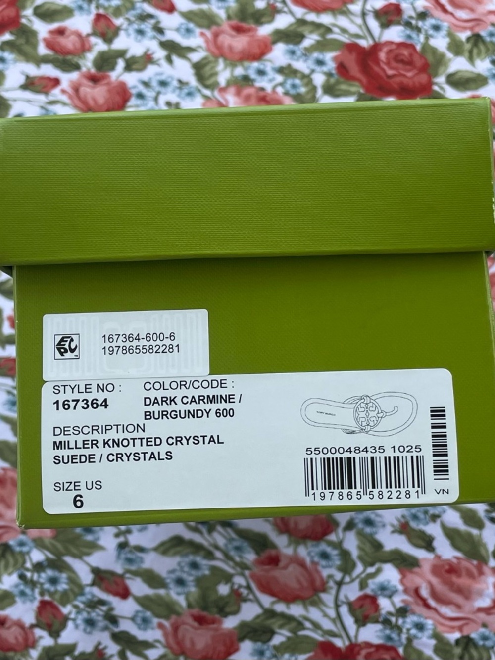 **MOTHERS DAY SPECIAL**Tory Burch Pave Knotted Millers in ‘Dark Carmine’ size 6 - Picture 9 of 10